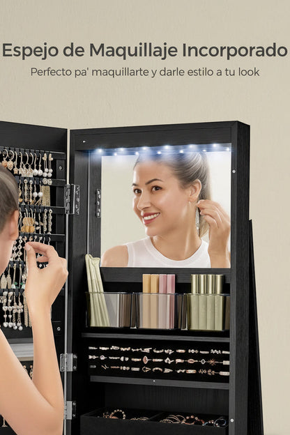 Espejo Joyero 360° con Luz LED