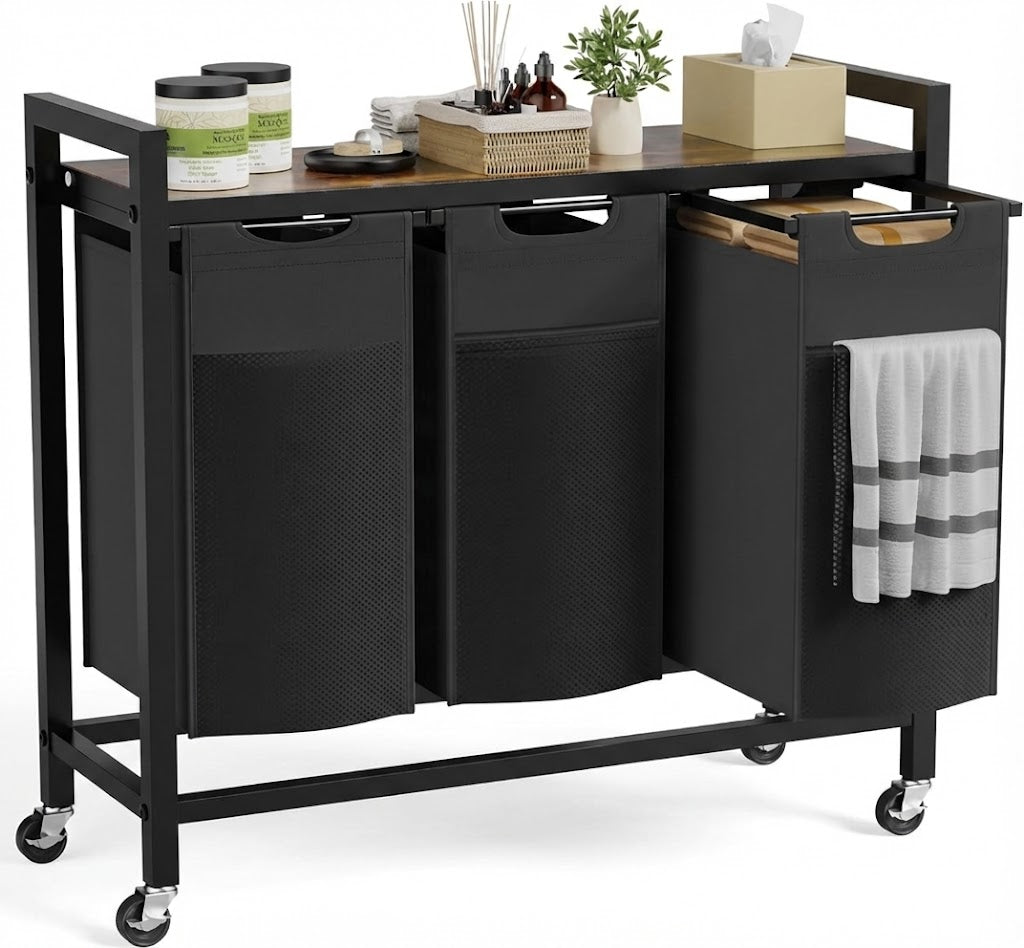 Carro Clasificador de Ropa con Estante Superior